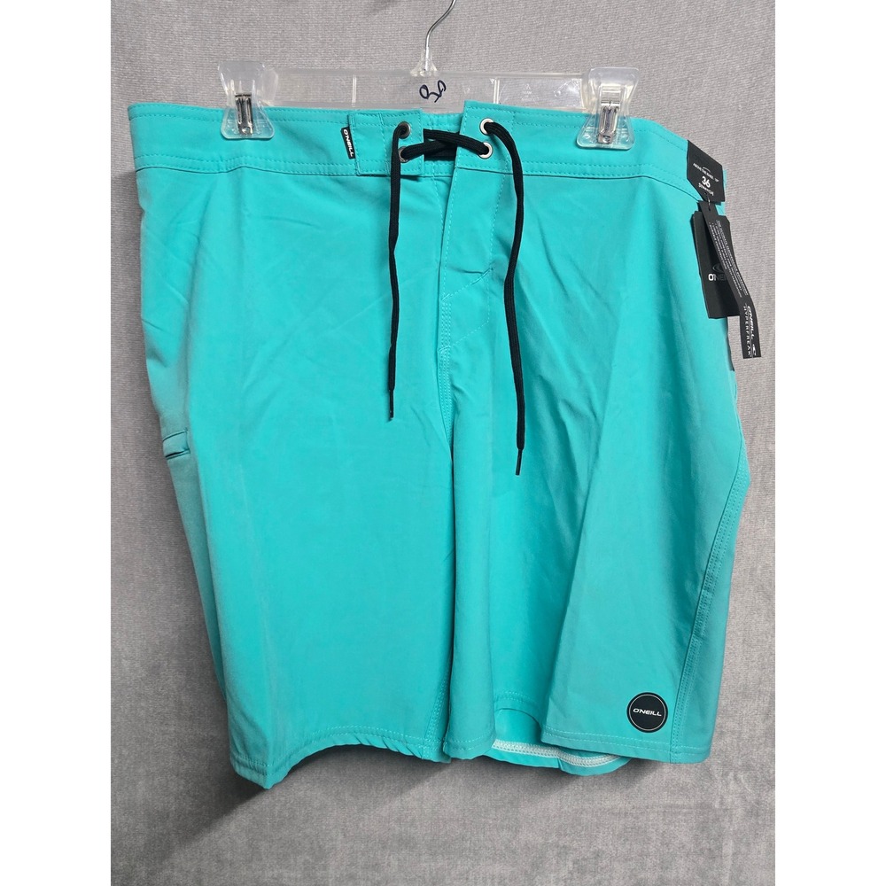 ONeill Hyperfreak Mens Boardshorts Aqua Turquoise Stretch Swim Trunks Size 36